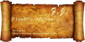 Ficsór János névjegykártya