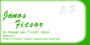 janos ficsor business card